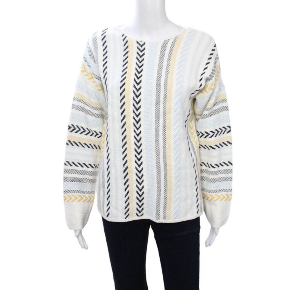 Coco Y Club Unisex Pullover Sweaters Black Cotton Herringbone Aztec Size L